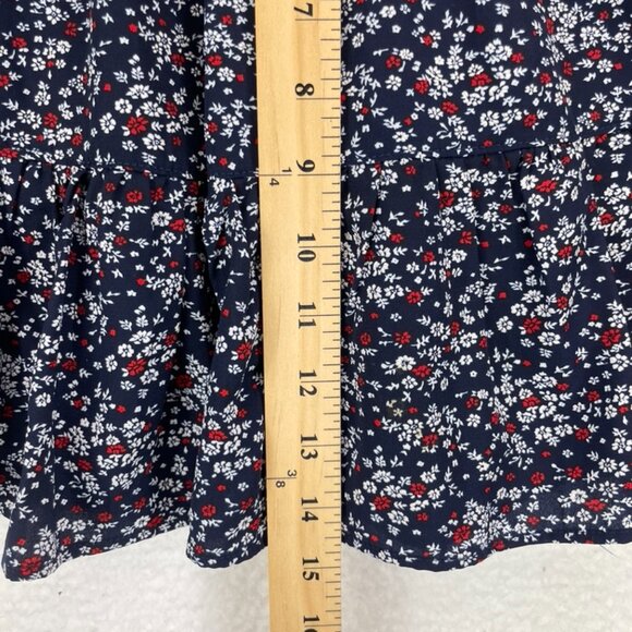Aqua Flowy Floral Mini Skirt Women’s Size XS Multicolor Ruffle Hem Made in USA‎ - Picture 4 of 7